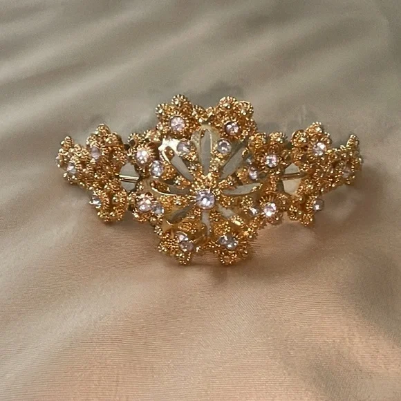 Gold Diadem - Bridal Tierra Highgrove Gold Cubic Zirconia Crystal Bridal Tiara main image 3